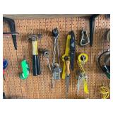 Garage Tool and Hardware Lot with Hand Tools, Garden Tools, and Accessories