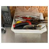 Garage Tool and Hardware Lot with Hand Tools, Garden Tools, and Accessories