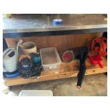 Garage Garden Tool and Utility Lot with Watering Can, Extension Cord Reel, and More