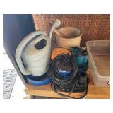Garage Garden Tool and Utility Lot with Watering Can, Extension Cord Reel, and More
