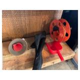 Garage Garden Tool and Utility Lot with Watering Can, Extension Cord Reel, and More