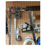 Assorted Measuring Tools, Levels, Protractors and Tape Collection