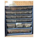 Set of 3 Blue Plastic Storage Drawer Cabinets with Assorted Hardware