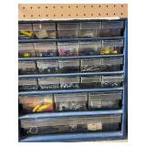 Set of 3 Blue Plastic Storage Drawer Cabinets with Assorted Hardware