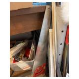 Garage Tool Lot with Fire Extinguisher, Hand Saws, Duster and Miscellaneous Items