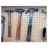 Assorted Hand Tools Collection Including Hammers, Screwdrivers, and Saws