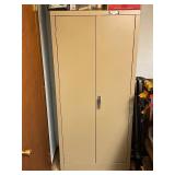 Tall Metal Storage Cabinet with Shelves and Locking Doors, 64x30x16 Inches Contents not included
