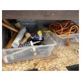 Lot of Hand Tools, Extension Cords, Paint Supplies and Battery Charger