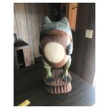 Large Hand-Painted Frog Statue Standing Approximately 16 Inches Tall