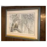 Framed Wildlife Art Print Featuring Bear in Snow by Robert Bateman