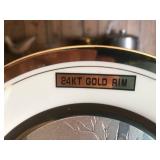 Limited Edition Dynasty Gallery Chokin Art Plate Ruffed Grouses 24KT Gold Rim