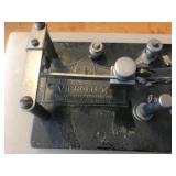 Set of 2 Morse Code Telegraph Keys VIBROPLEX and Vintage Steel Paddle