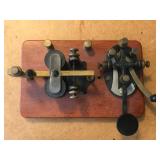 Group of 2 Vintage Telegraph Morse Code Keys Including Vibroplex