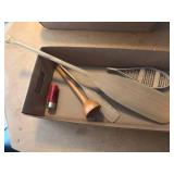 Collection of Miniature Decorative Canoe Paddles and Accessories