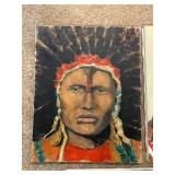 Set of 5 Original Native American Portrait Paintings on Canvas