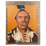 Set of 5 Original Native American Portrait Paintings on Canvas