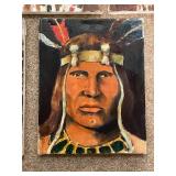 Set of 5 Original Native American Portrait Paintings on Canvas