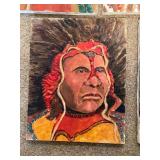 Set of 5 Original Native American Portrait Paintings on Canvas