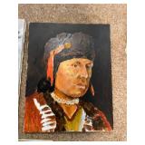 Collection of 5 Native American Portrait Paintings on Canvas
