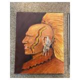 Set of 5 Original Native American Portrait Paintings on Canvas