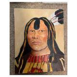 Set of 5 Original Native American Portrait Paintings on Canvas