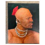 Set of 5 Original Native American Portrait Paintings on Canvas