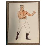 Set of 3 Boxer Portrait Paintings on Canvas and Paper