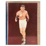 Set of 4 Hand-Painted Boxer Portraits on Canvas