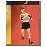 Set of 4 Hand-Painted Boxer Portraits on Canvas