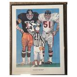 Set of 3 Framed Sports Art Prints Football Golf Baseball