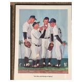 Set of 3 Framed Sports Art Prints Football Golf Baseball