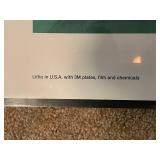 Set of 3 Framed Sports Art Prints Football Golf Baseball