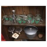 Set of 8 Holiday Tree Glass Mugs with Accessories