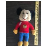 Vintage Cloth Plush Doll Talking Mickey Mouse - Poor Sound Quality, Some as Is