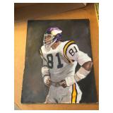Original Painting of Minnesota Vikings Football Player Number 81