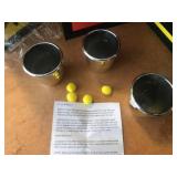 Vintage Cups and Balls Magic Trick Set with Instructions