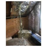 Vintage Brass Coat Rack with Multiple Hooks and Ornate Base