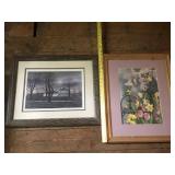Pair of Framed Wall Art Prints with Nature Scenes