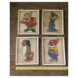 Set of 4 Framed Walt Disney Seven Dwarfs Character Prints
