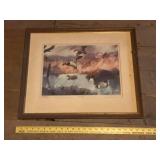 Framed Duck Print by Les Kouba