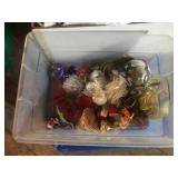 Large Collection of Holiday and Christmas Decorations in Storage Totes