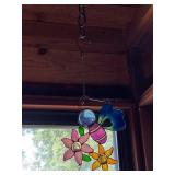 Stained Glass Butterfly Flower Wind Chime Sun Catcher