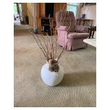 Decorative Textured Vase with Dried Branch Arrangement