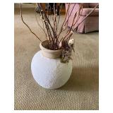 Decorative Textured Vase with Dried Branch Arrangement