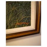 Richard Schiebel 2001 Framed Pheasant Barn Landscape Painting 34x27