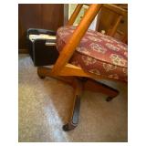 Wood Office Desk with Drawers and Swivel Armchair contents not included