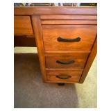 Wood Office Desk with Drawers and Swivel Armchair contents not included