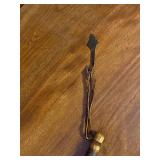 Vintage Native American Stone Hammer with Wood Handle and Leather Binding