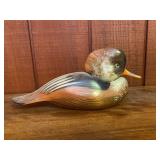 Hand-Carved Swan Quarter Duck Decoy Signed by Artist