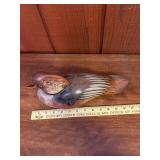 Hand-Carved Swan Quarter Duck Decoy Signed by Artist